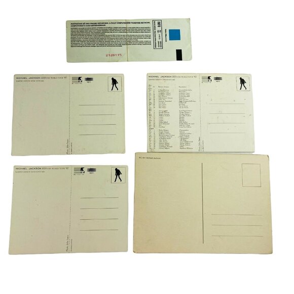 Vintage Lot 5 Michael Jackson Prague Show Memorabilia u Stub and Postcards 1996 - Picture 4 of 5